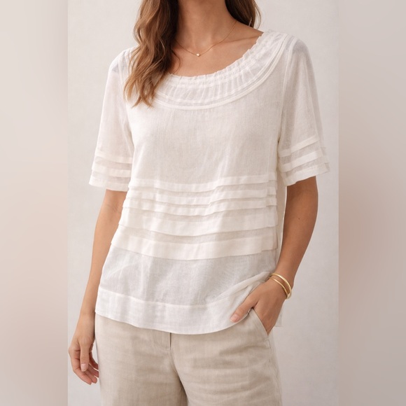Anthropologie Vanessa Virginia sheer tiered top M nwt - Picture 8 of 8
